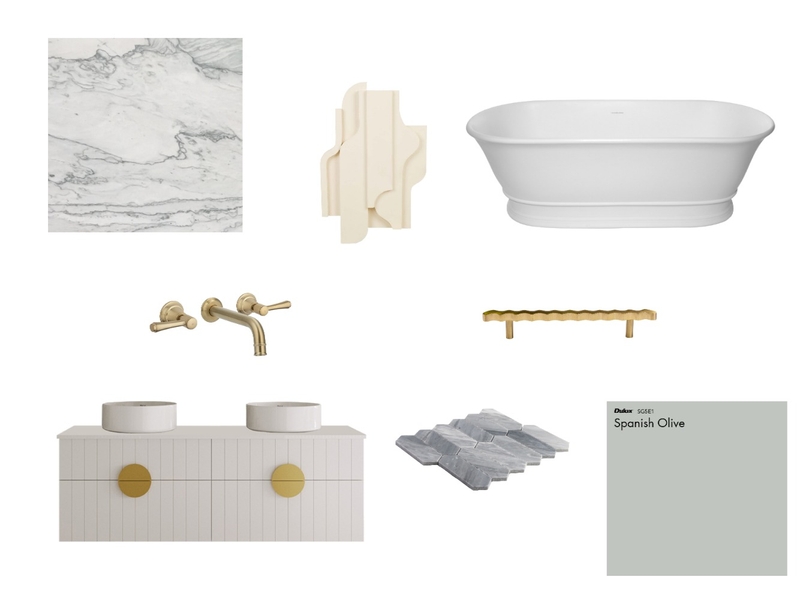 Cool Toned Bathroom Mood Board by Studio McHugh on Style Sourcebook