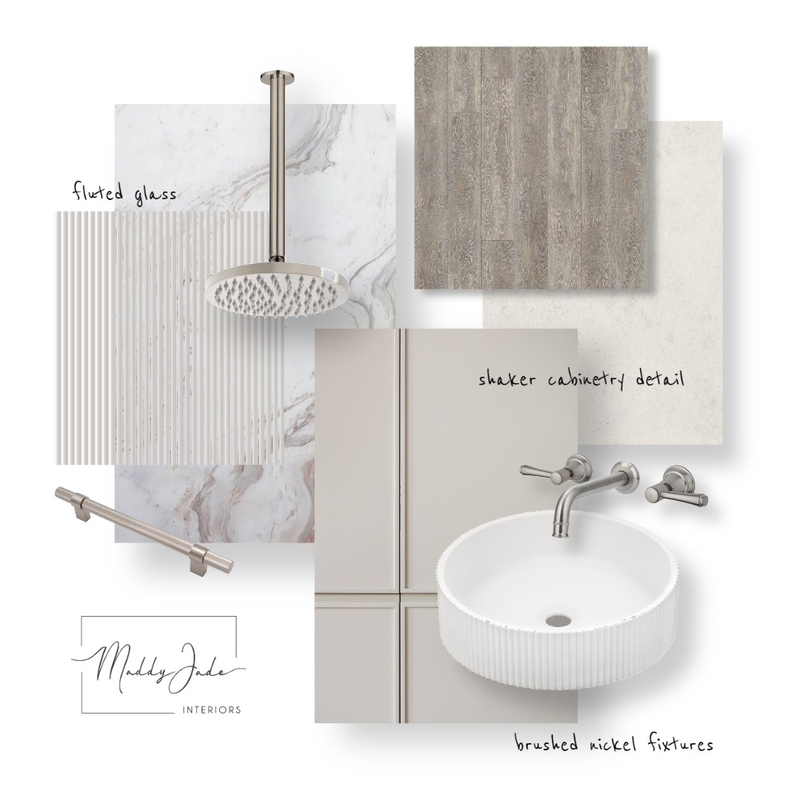 Brushed Nickel Bathroom Materials Board Mood Board by Maddy Jade Interiors on Style Sourcebook