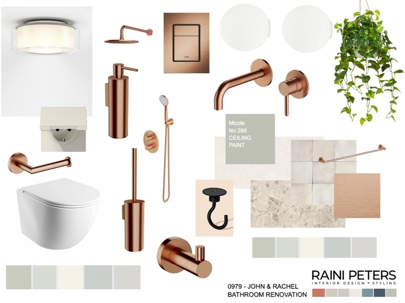 Bathroom John & Rachel omnires Coppper Mood Board by Raini Peters Interior Design + Styling on Style Sourcebook