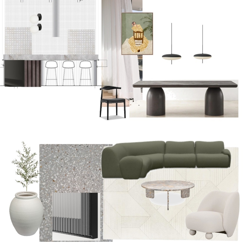 1977 sofa - light green light bronze table Mood Board by JessSib on Style Sourcebook