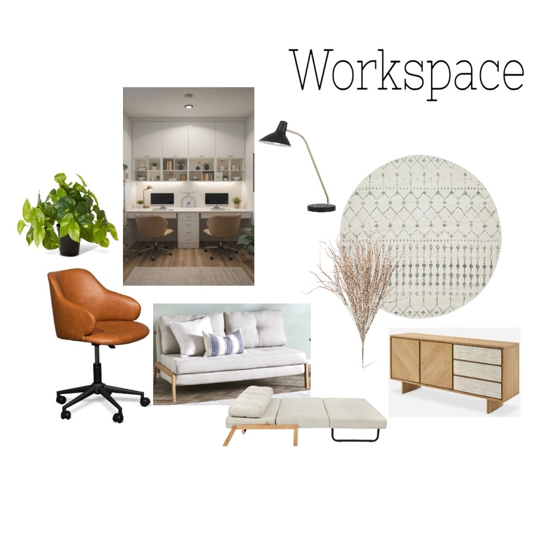 Workspace Mood Board by LEAFY INTERIORS on Style Sourcebook