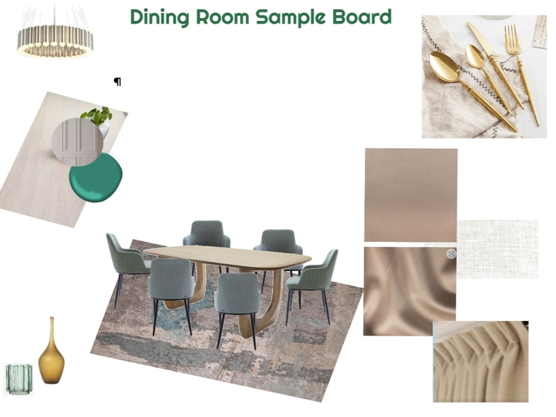 Monocromatic Green Sample Board Dining 24-03-25 Mood Board by JudyK on Style Sourcebook