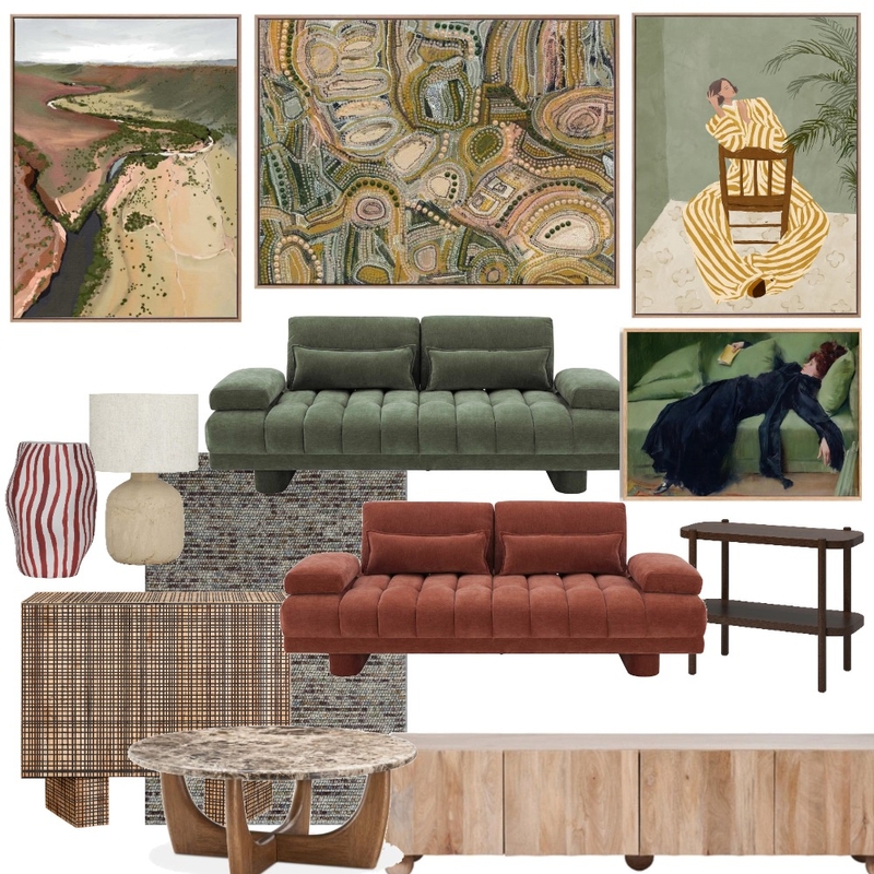Apartment Greens & Terracotta Mood Board by helzy on Style Sourcebook