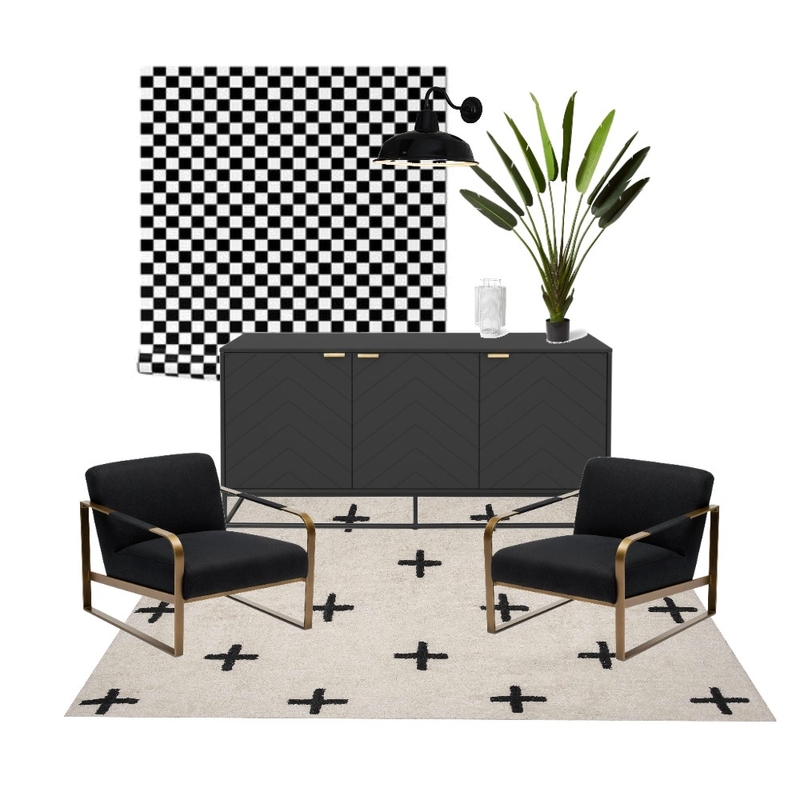 Black and white checkered wallpaper vibe Mood Board by clairehayward on Style Sourcebook