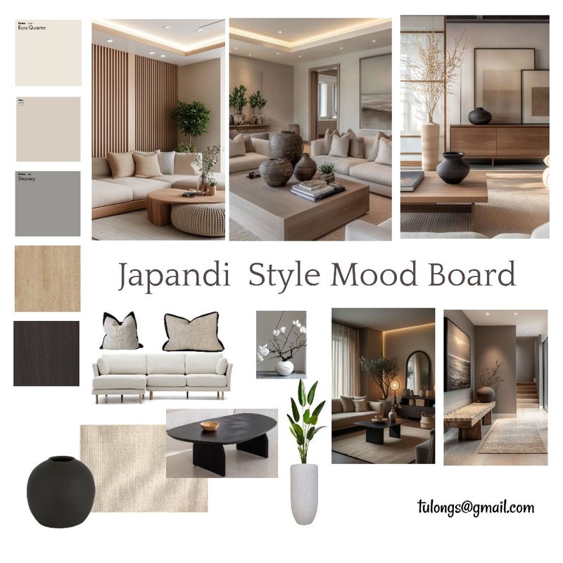 Design Style Mood Board - Japandi Mood Board by June Tulong on Style Sourcebook