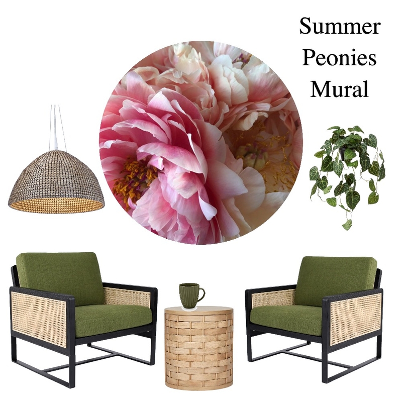 Summer Peonies Mural Mood Board by Annabel Taylor HOME on Style Sourcebook