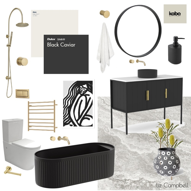 Black,white & gold bath Mood Board by Kabo Bathrooms on Style Sourcebook