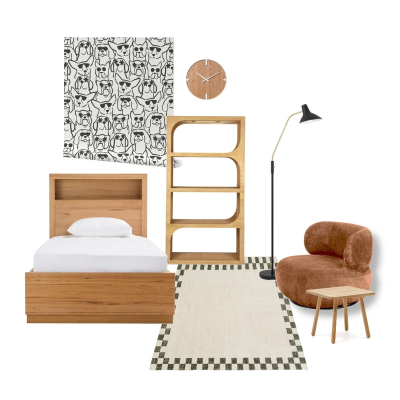 MODERN RETRO DOG WALLPAPR BOYS BEDROOM Mood Board by andreak on Style Sourcebook
