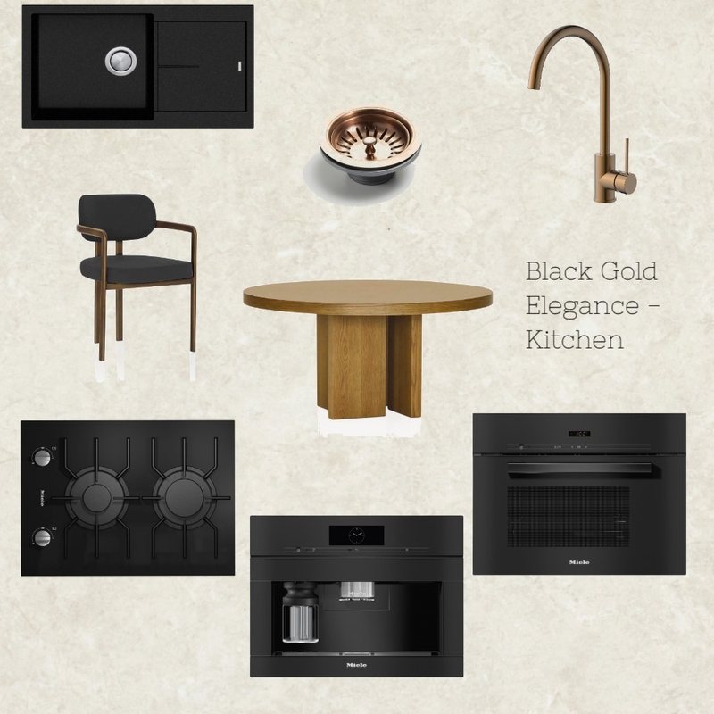 Black & Gold Elegance - Kitchen Mood Board by sienna.curtale3@gmail.com on Style Sourcebook