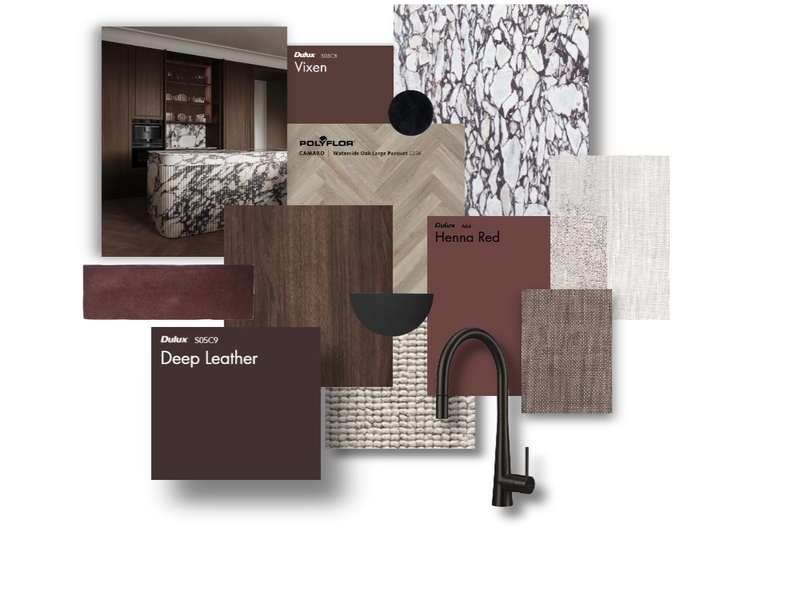 Sample Board Burgundy Mood Board by AR.CHETYPE DESIGN on Style Sourcebook