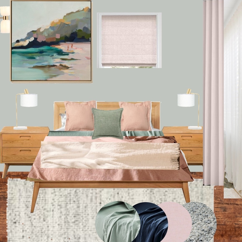 Green pink bedroom Mood Board by Soriti on Style Sourcebook