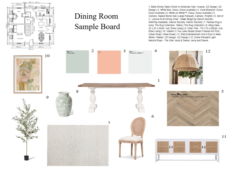 Dining Room Sample Board Mood Board by lifeofcai on Style Sourcebook