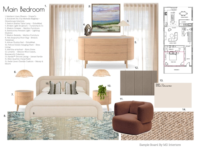 Main Bedroom - Assignment 9 Mood Board by MD Interiors on Style Sourcebook