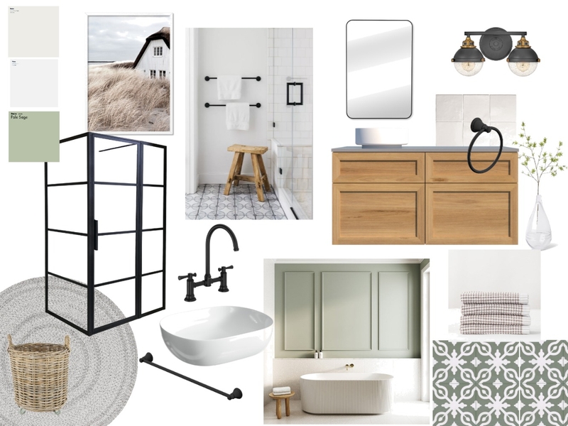 Modern Farmhouse Bathroom Mood Board by moneil on Style Sourcebook