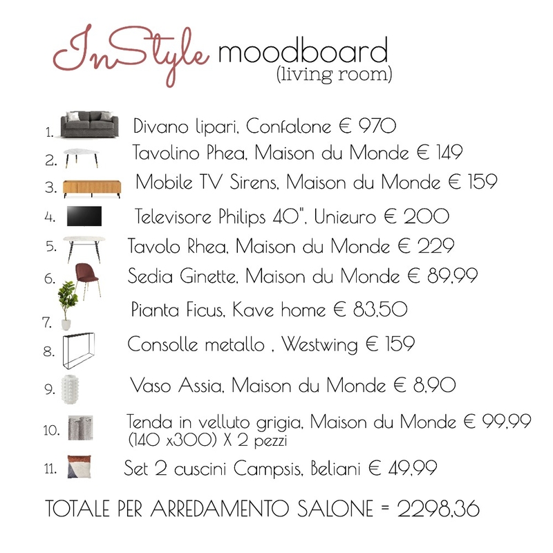 Shopping list Mood Board by InStyle Idea on Style Sourcebook