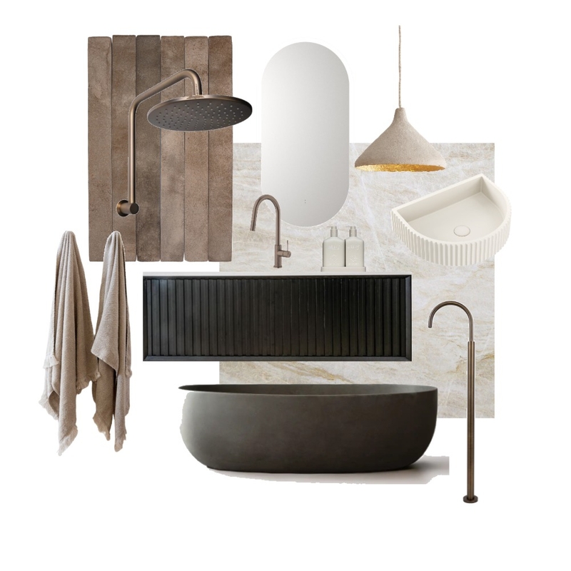 Dark and Moody Bathroom Mood Board by AR.CHETYPE DESIGN on Style Sourcebook