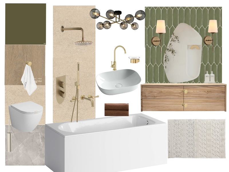 Коллаж санузла Interior Design Mood Board by Lora