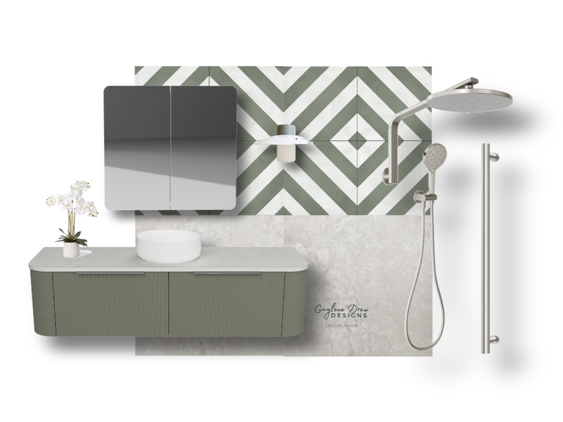 Soft Sage Bathroom Mood Board by Gaylene Drew Designs on Style Sourcebook