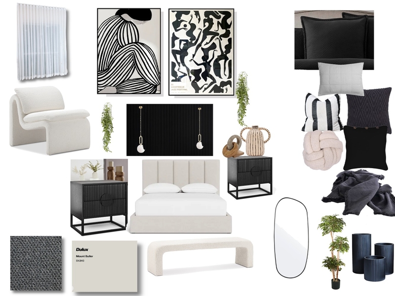 Guest Bedroom Black and White Mood Board by alexk.gc24 on Style Sourcebook