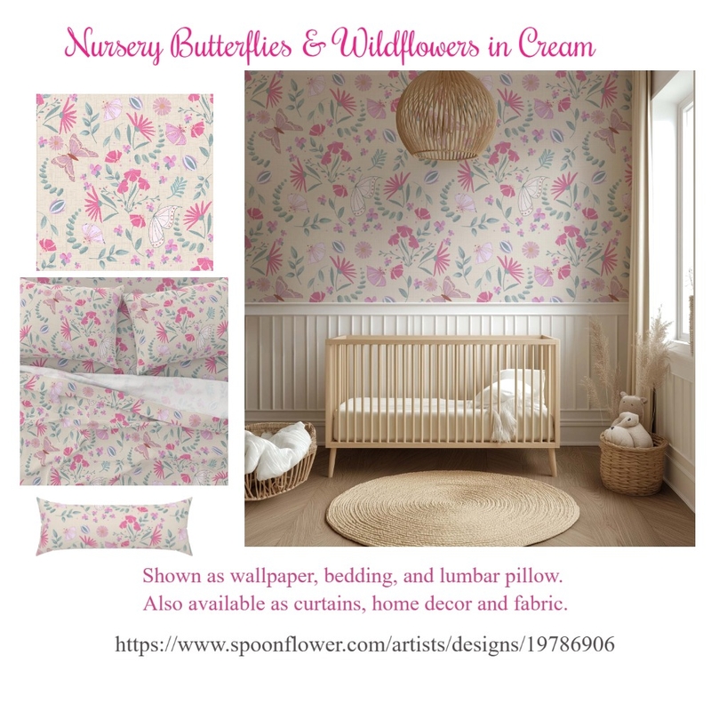 Cottagecore Textured Butterflies and Wildflowers on Cream Mood Board by SW infinity on Style Sourcebook
