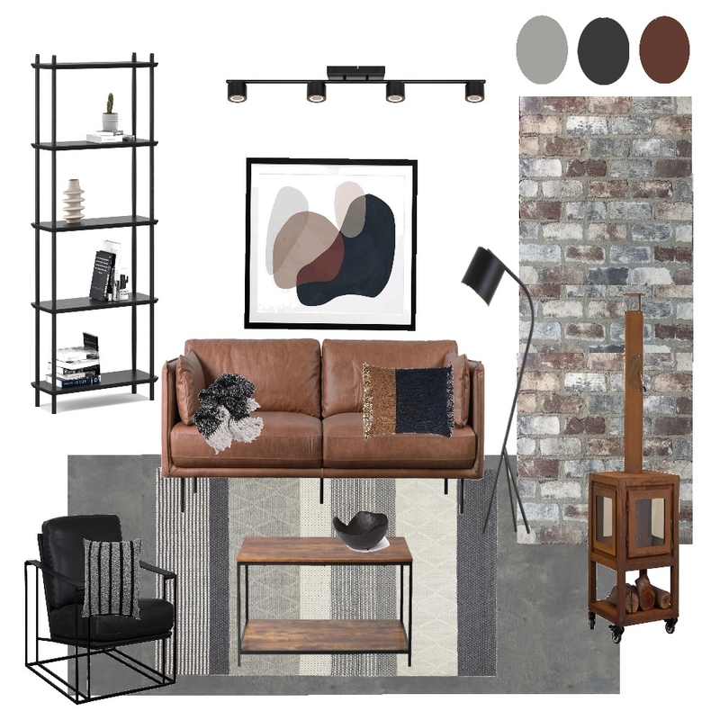 sophisticated industrial living room Mood Board by Kim Stocks Designs on Style Sourcebook