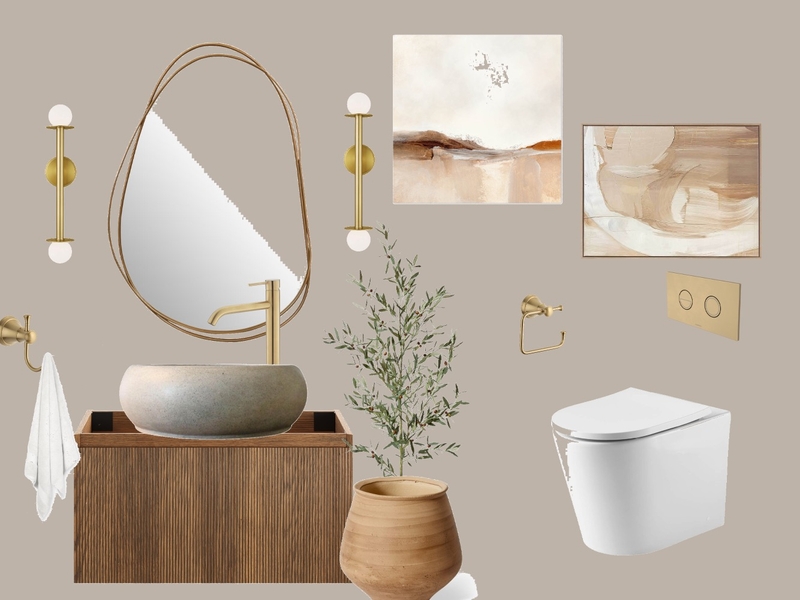 Natural Powder Room Mood Board by hannahcharlotte on Style Sourcebook