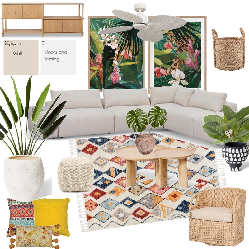Boho living room Mood Board by Haninha on Style Sourcebook