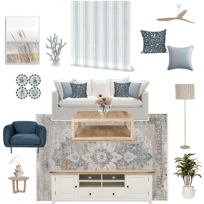Coastal Living Room Mood Board by vine_art_design on Style Sourcebook