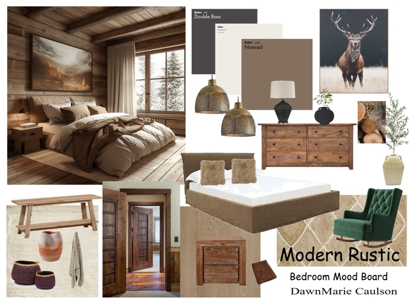 Modern Rustic Bedroom Mood Board Mood Board by Dawnmariecaulson on Style Sourcebook