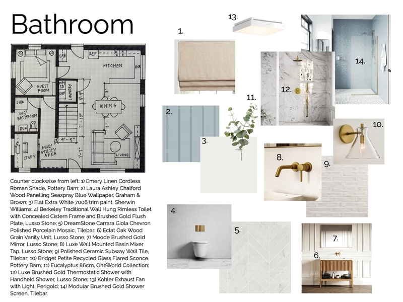 Bathroom Sample Board Mood Board by emohr9@gmail.com on Style Sourcebook