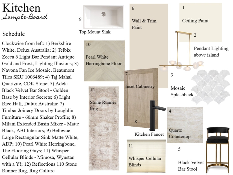 Module 9 - Kitchen Sample Board Mood Board by salenebb on Style Sourcebook