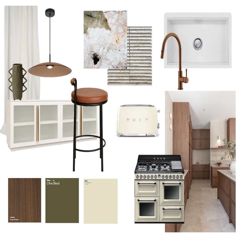 Mid Century Modern Kitchen Interior Design Mood Board by ABC