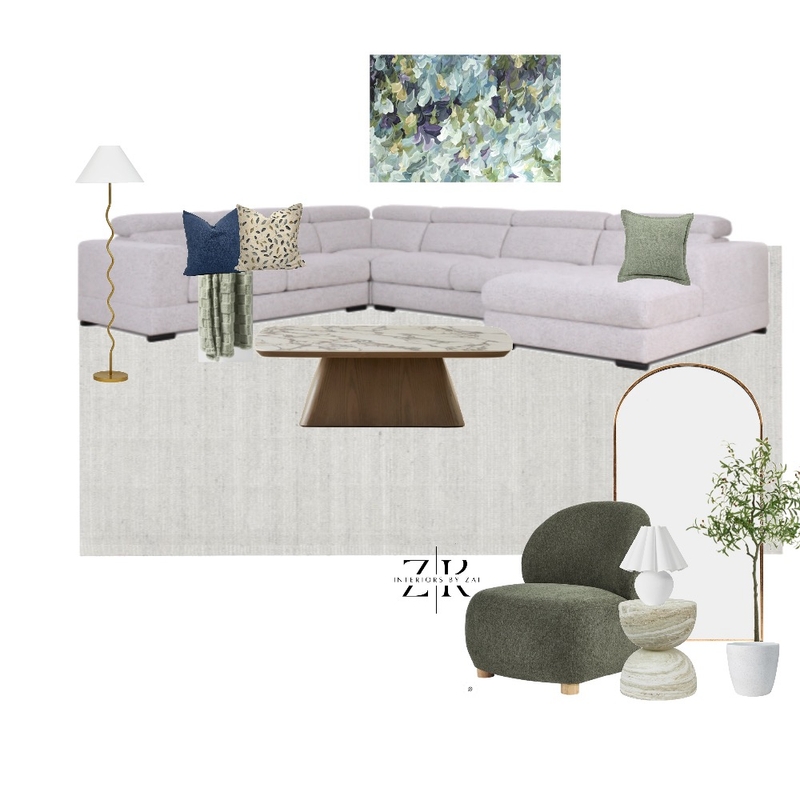 Classic Olive Family Living Mood Board by Interiors By Zai on Style Sourcebook