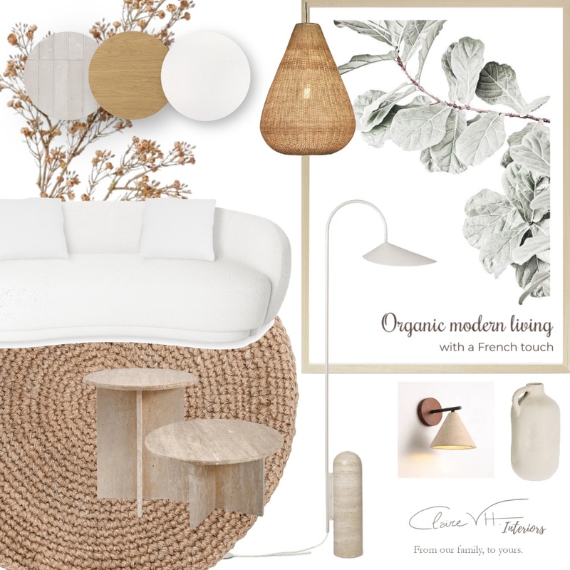 Organic Modern with a French touch - Living space Mood Board by Claire VH Interiors on Style Sourcebook
