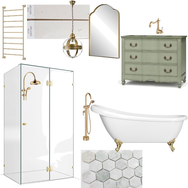 Sage Green Vintage Modern Bathroom Mood Board by Danielliott@live.com.au on Style Sourcebook