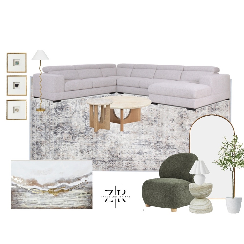 Luxe green Living Mood Board by Interiors By Zai on Style Sourcebook