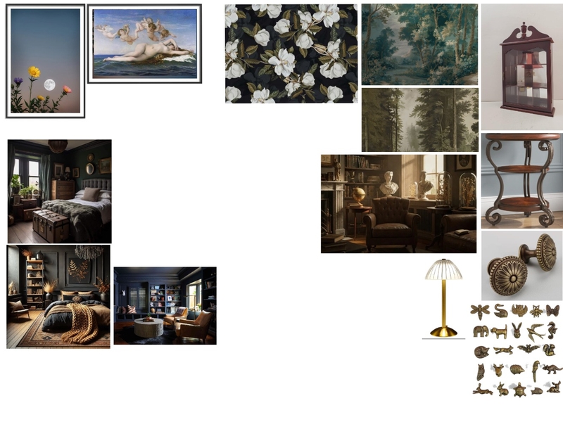 Dark Academia Reading Room Mood Board by delyhi on Style Sourcebook