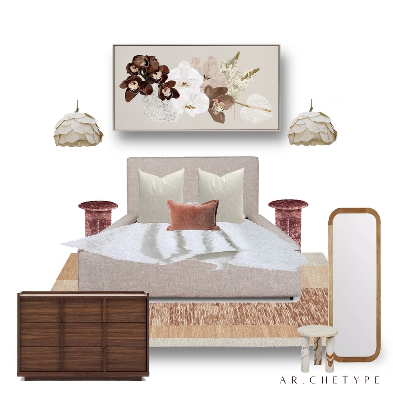 Red Wood Bedroom Mood Board by AR.CHETYPE DESIGN on Style Sourcebook
