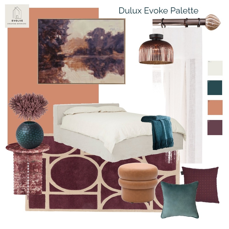 Dulux Evoke Palette Inspired Bedroom Mood Board by Evolve Creative Interiors on Style Sourcebook