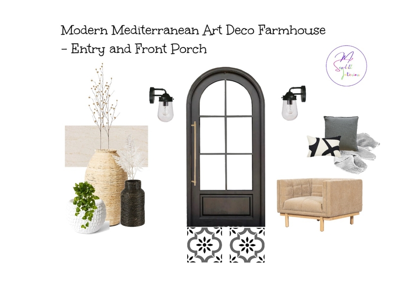 Modern Mediterranean Art Deco Farmhouse - Entry and Front Porch Mood Board by Mz Scarlett Interiors on Style Sourcebook
