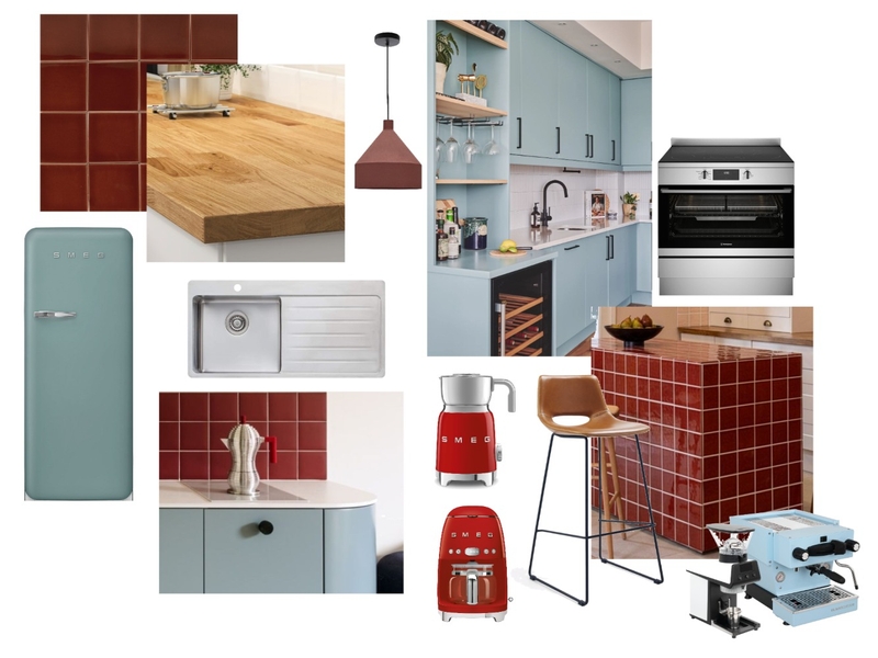 burgundy & blue-grey kitchen Mood Board by stratoula on Style Sourcebook