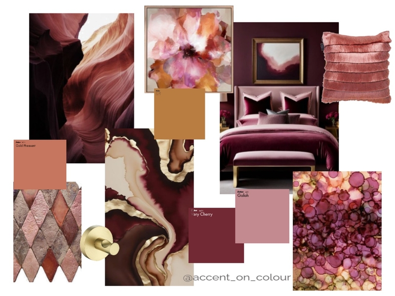 Burgundy with golden accents Mood Board by Accent on Colour on Style Sourcebook