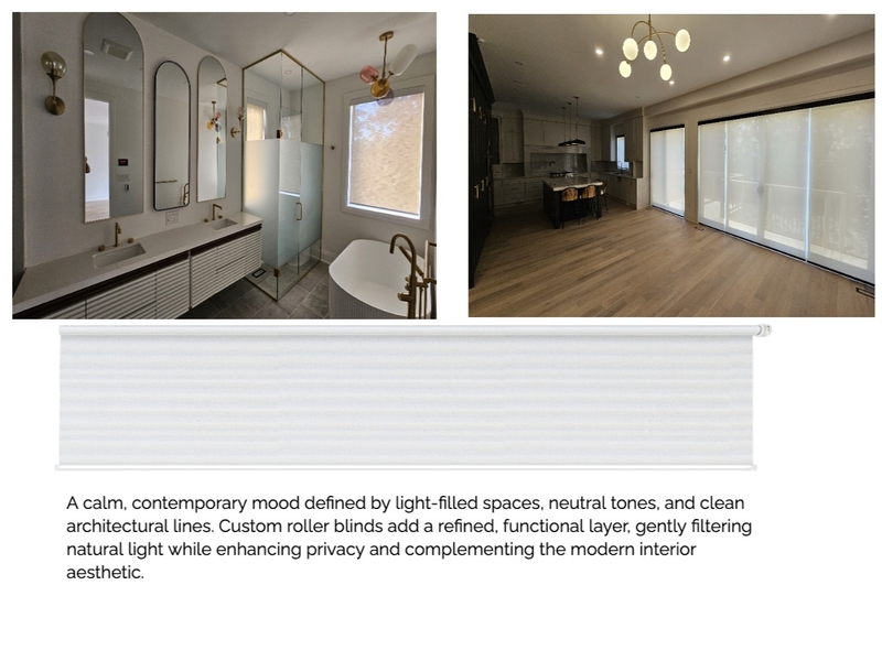 Contemporary Calm: Custom Roller Blinds & Modern Interiors Mood Board by Design2View Blinds & Window Covering on Style Sourcebook