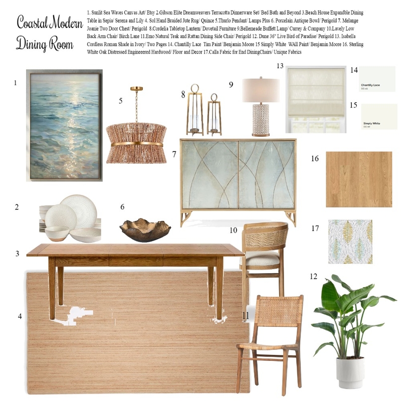 Coastal Modern Dining Room Mood Board by Velvet Grove Interiors on Style Sourcebook