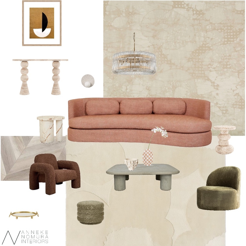 Soft Palette Geo Contemporary Living Room Mood Board by ANNEKE NOMURA INTERIORS on Style Sourcebook