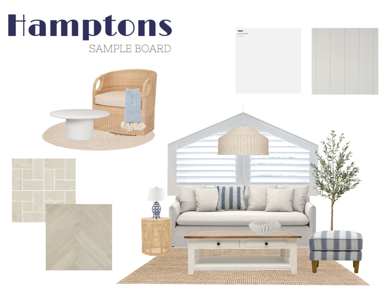 Hamptons Sample Board Mood Board by Birds Eye View Interiors on Style Sourcebook