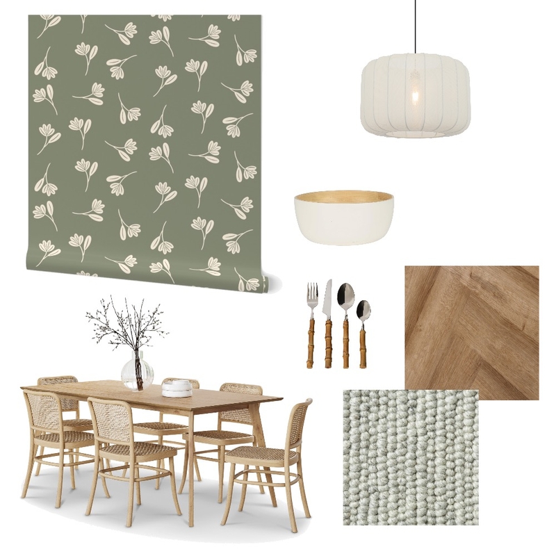 Cottagecore Floral Wallpaper for Dining Room Decor Mood Board by ashclarkart on Style Sourcebook