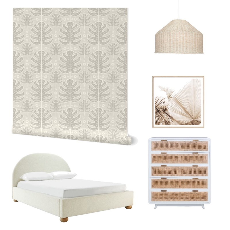 Monstera Leaves Wallpaper for Bedroom Decor Mood Board by ashclarkart on Style Sourcebook