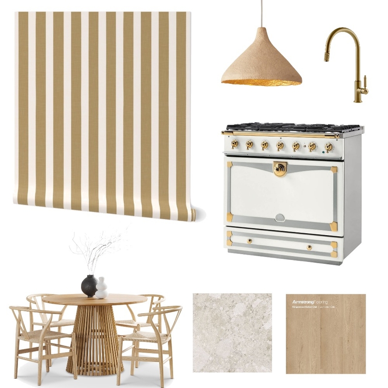 Contemporary Stripe Wallpaper for Kitchen Decor Mood Board by ashclarkart on Style Sourcebook
