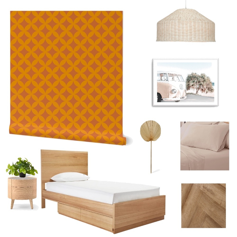 Mid Century Modern Wallpaper for Dorm Decor Mood Board by ashclarkart on Style Sourcebook